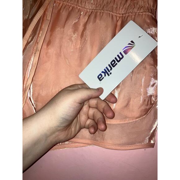 NWT Marika Light Pink Shiny Athletic Shorts Size Medium - Picture 3 of 7